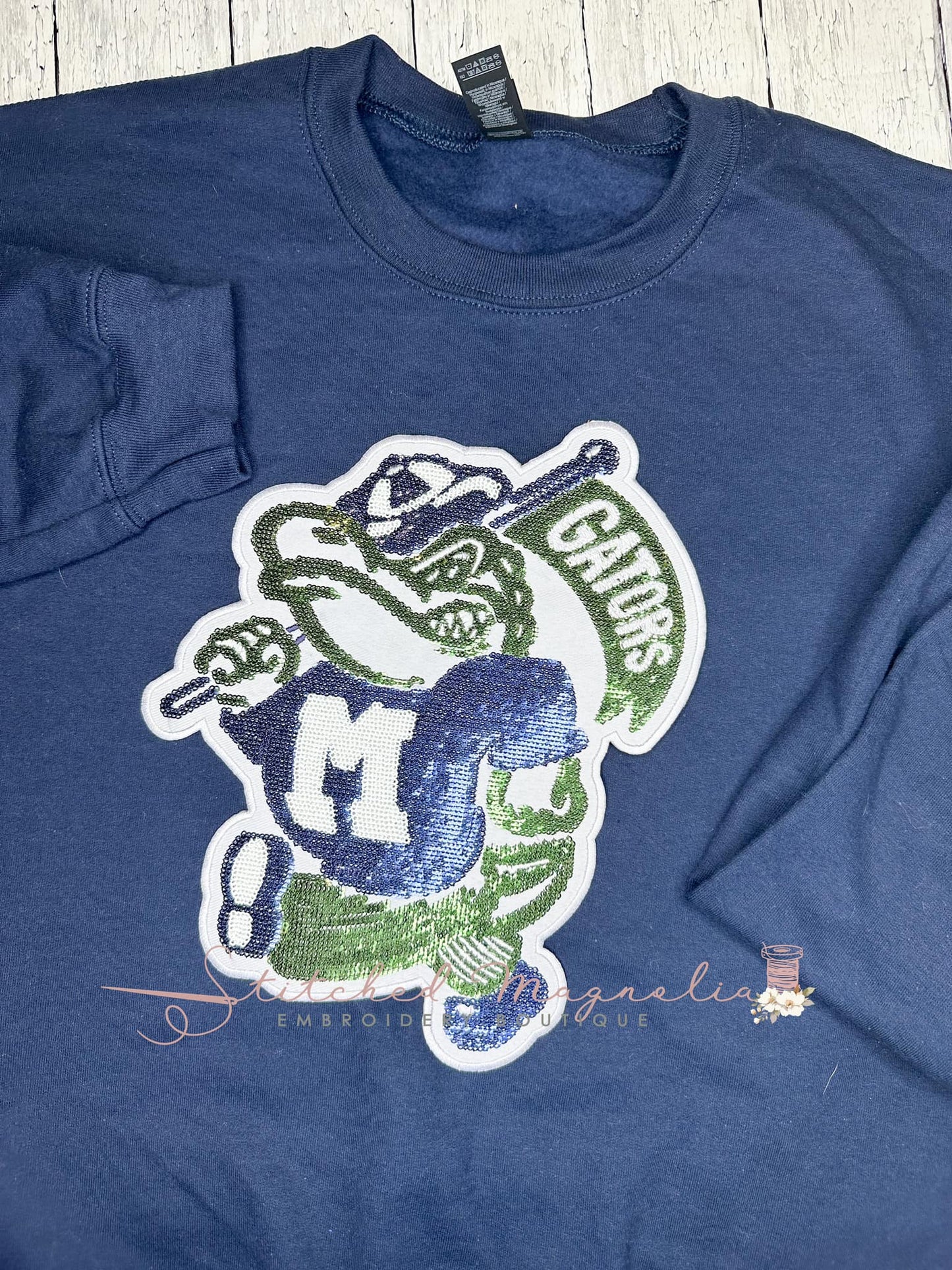 Custom Patch Mascot Sweatshirt | Personalized School Spirit Apparel | Trendy Game Day Sweatshirt