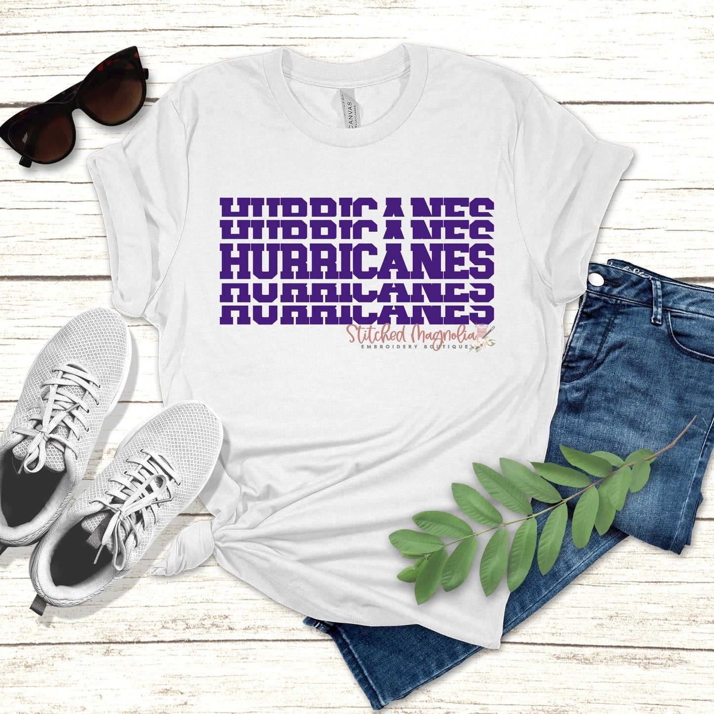 Hurricanes Baseball Purple Stacked Text Design