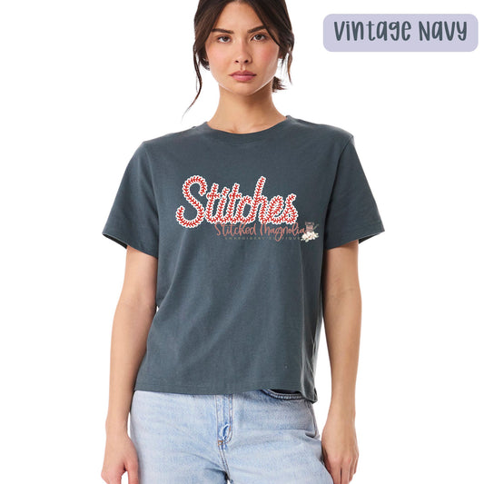 Stitches Baseball Tee | DTF Transfer Vintage Boxy Tee