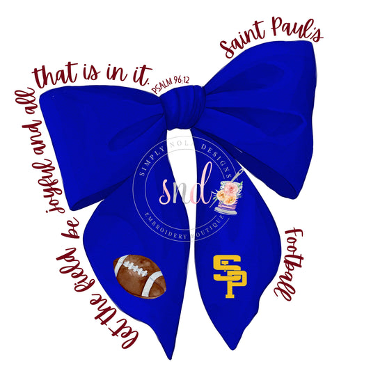 Local School Coquette Sports Bow PNG-St. Paul's Wolves Coquette Bow PNG- Digital File