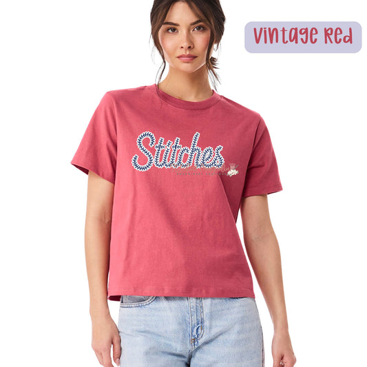 Stitches Baseball Tee | DTF Transfer Vintage Boxy Tee