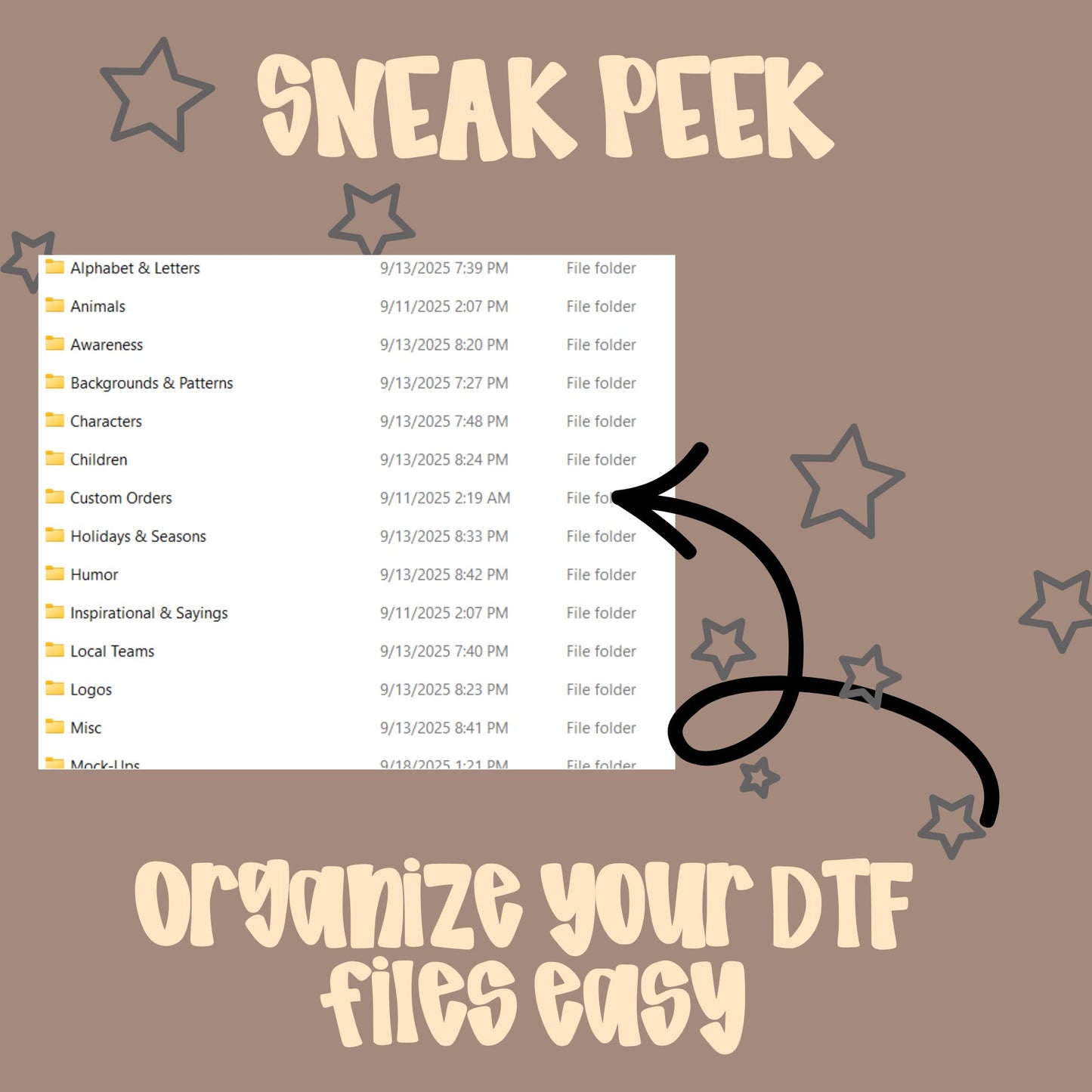 DTF File Folder Organizer - Digital Download