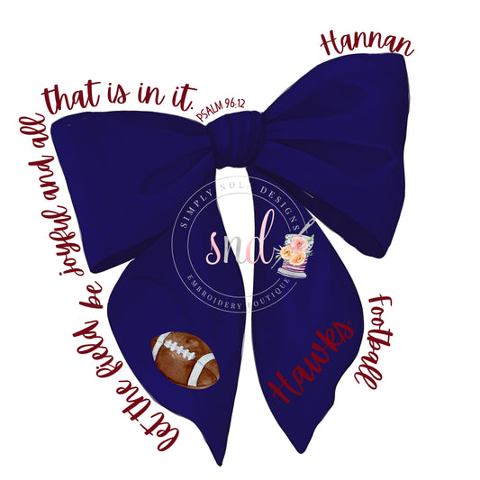 Local School Coquette Sports Bow PNG-Archbishop Hannan Hawks- Coquette Bow PNG- Digital File (Copy)