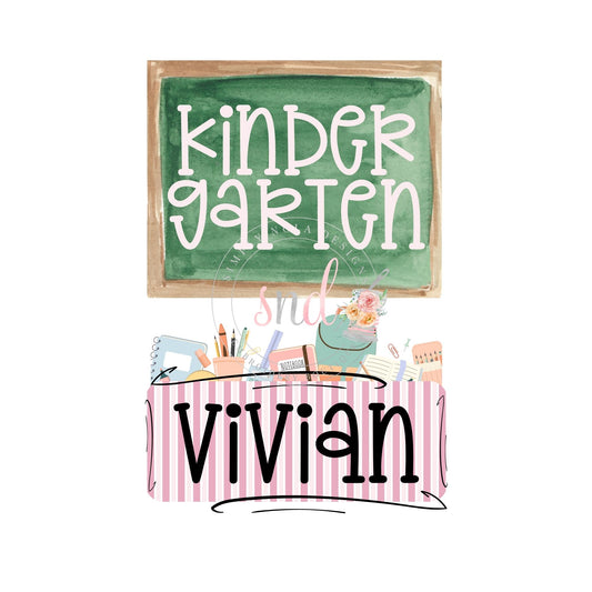 Kindergarten Back to School PNG Design- Chalkboard- Back to School-PNG Digitial File- Instant Download