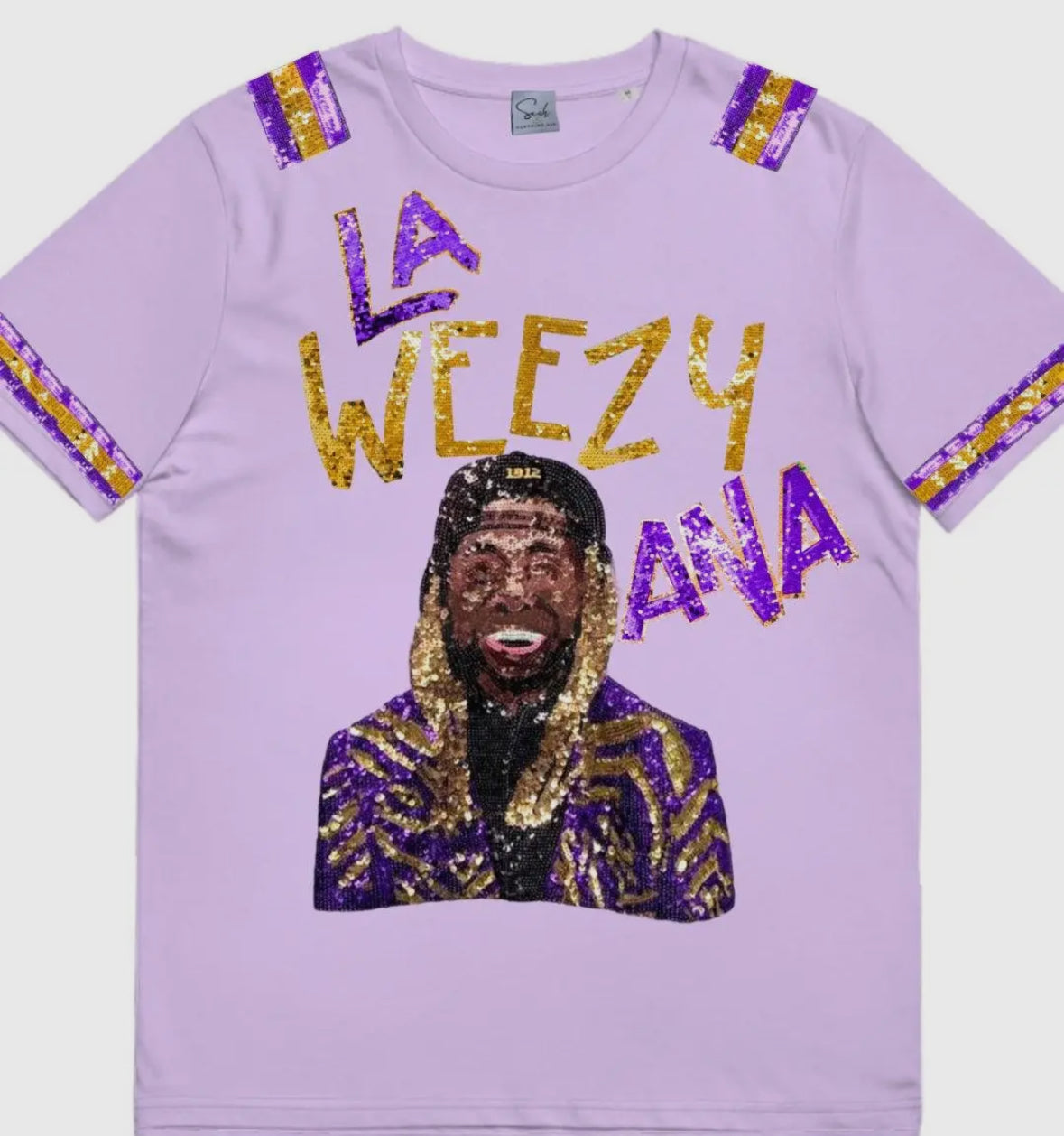La Weezy Ana Sequin Mardi Gras Tee