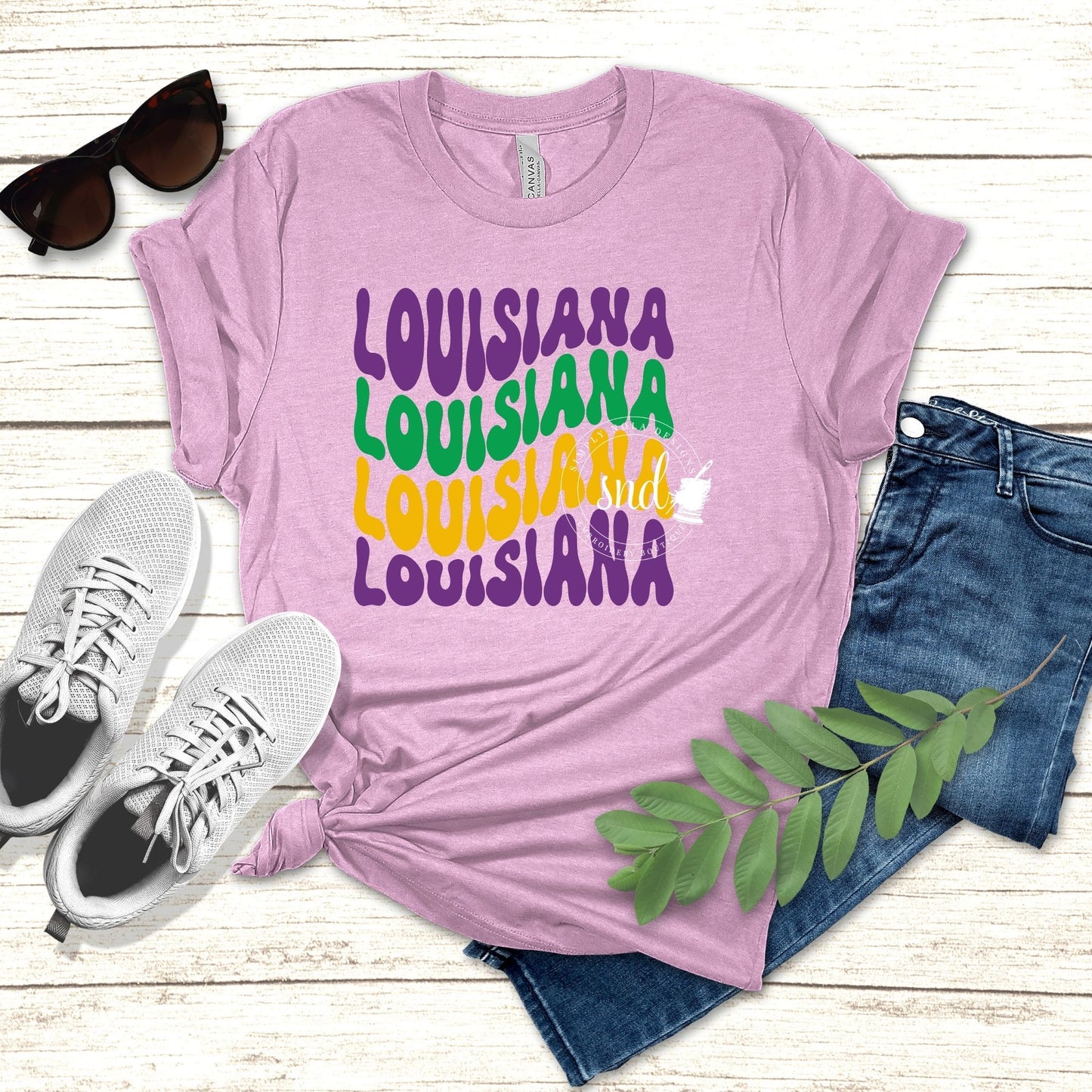 Louisiana Stacked Wavvy-Mardi Gras-PNG-Digital File