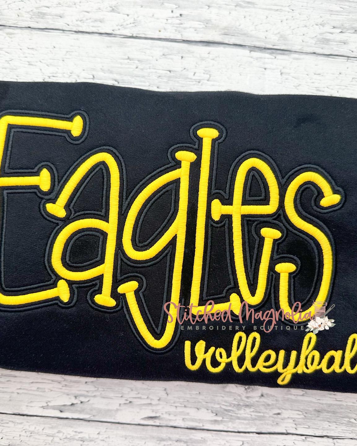 Eagles Puff Embroidery Adult Sweatshirt with Volleyball Add On