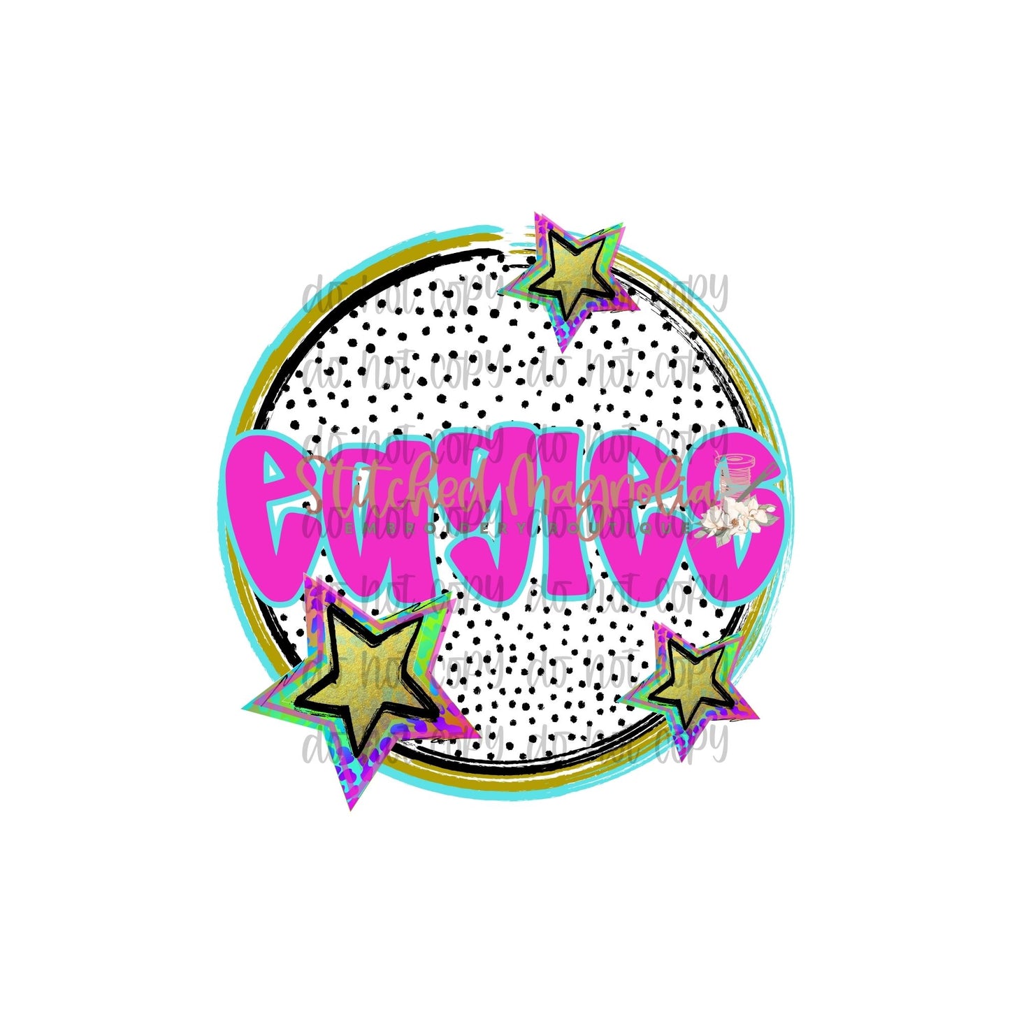 Preppy Mascot Circle Digital PNG File