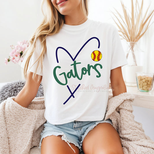 Coquille MYB Gators Softball Split Heart | Boxy Tee