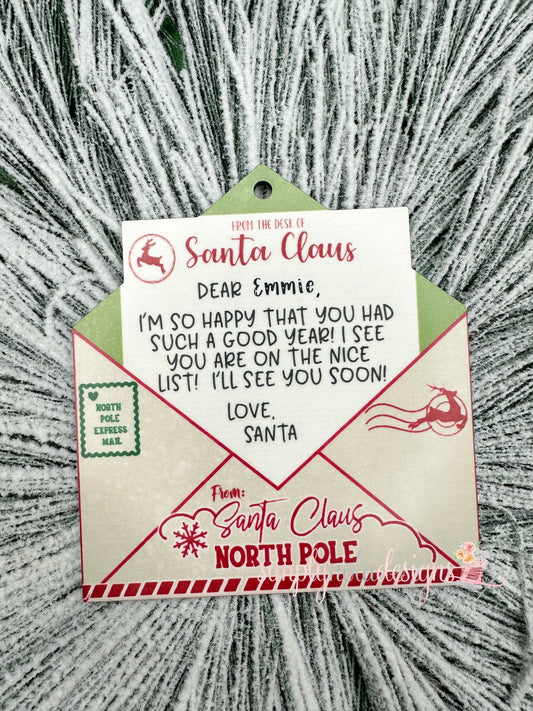 Santa Letter Christmas Tree Ornament, Santa Letter, Santa Letter Ornament, Kids gift from Santa, Letter from Santa, Nice List, Christmas