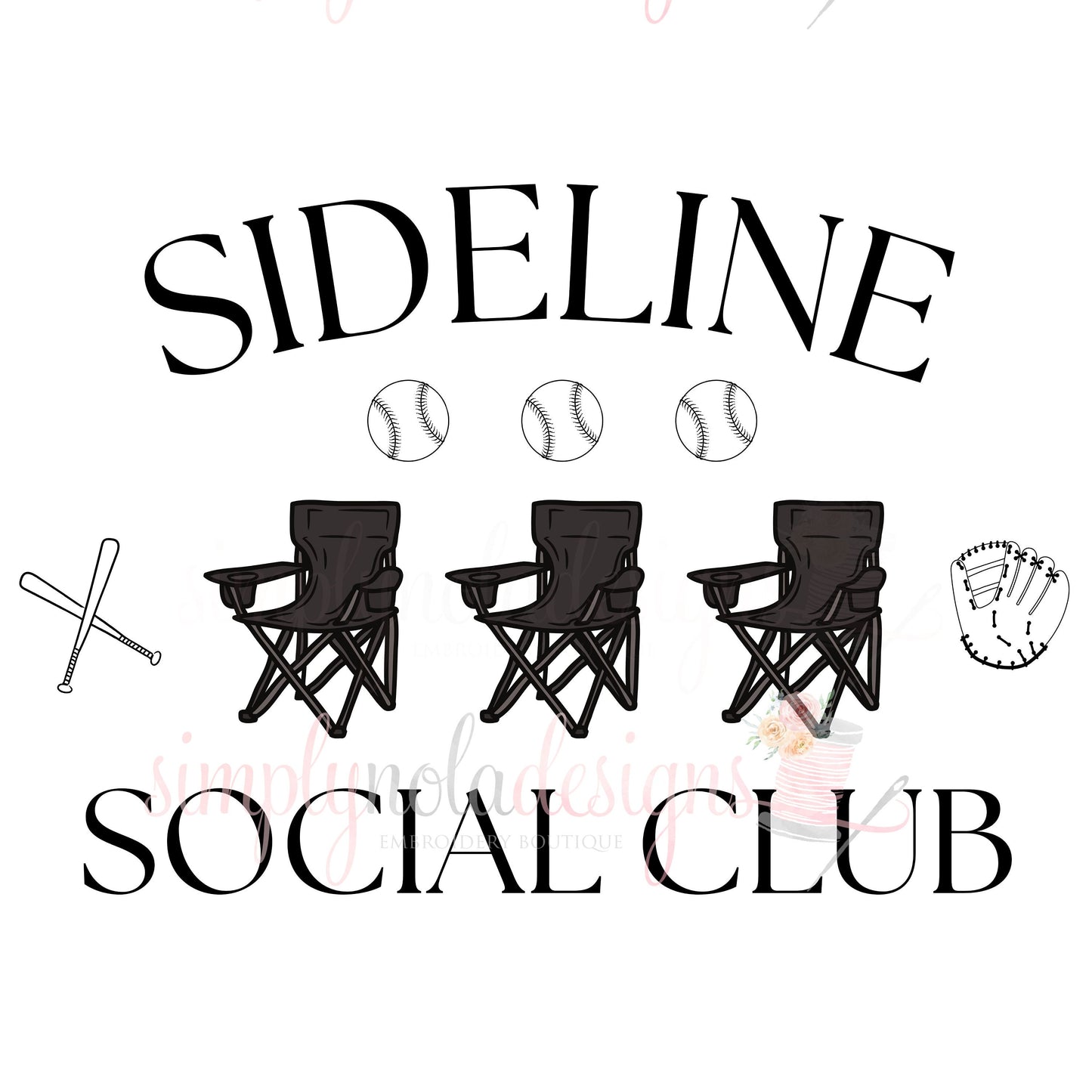 Sideline Social Club- Baseball PNG design- Baseball- Sideline Baseball Social Club- Sports Mom-Digital Download-PNG-Sublimation-DTF printing