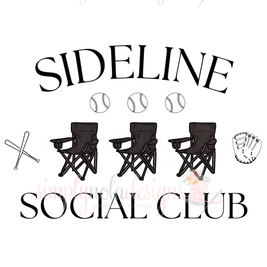 Sideline Social Club- Baseball PNG design- Baseball- Sideline Baseball Social Club- Sports Mom-Digital Download-PNG-Sublimation-DTF printing