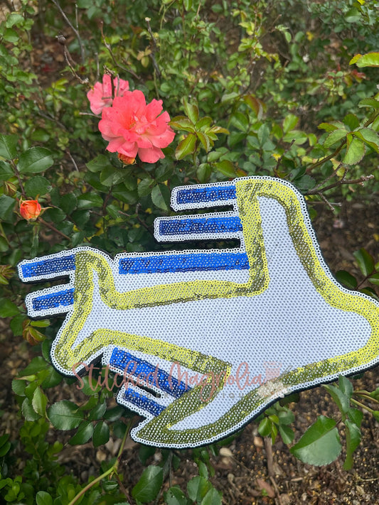 11.5" Lake Castle Jets Sequin Patch