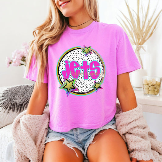 Preppy Mascot Team Circle Comfort Color Crop Tee