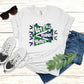 Faux Sequin Gators Cheer Pennant | Gators Cheer Pennant T-Shirt | White Boxy Tee