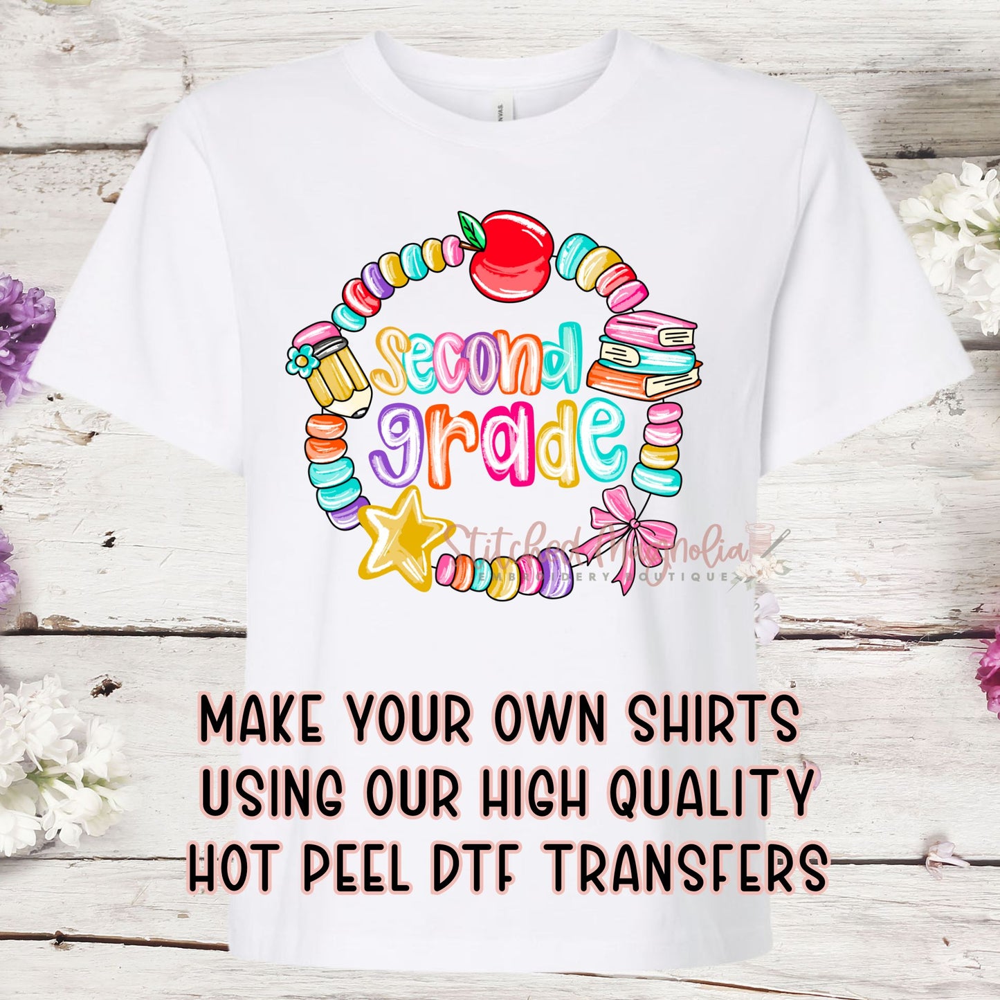 Single DTF Transfer - Second Grade Friendship Bracelet | Heat Press Ready