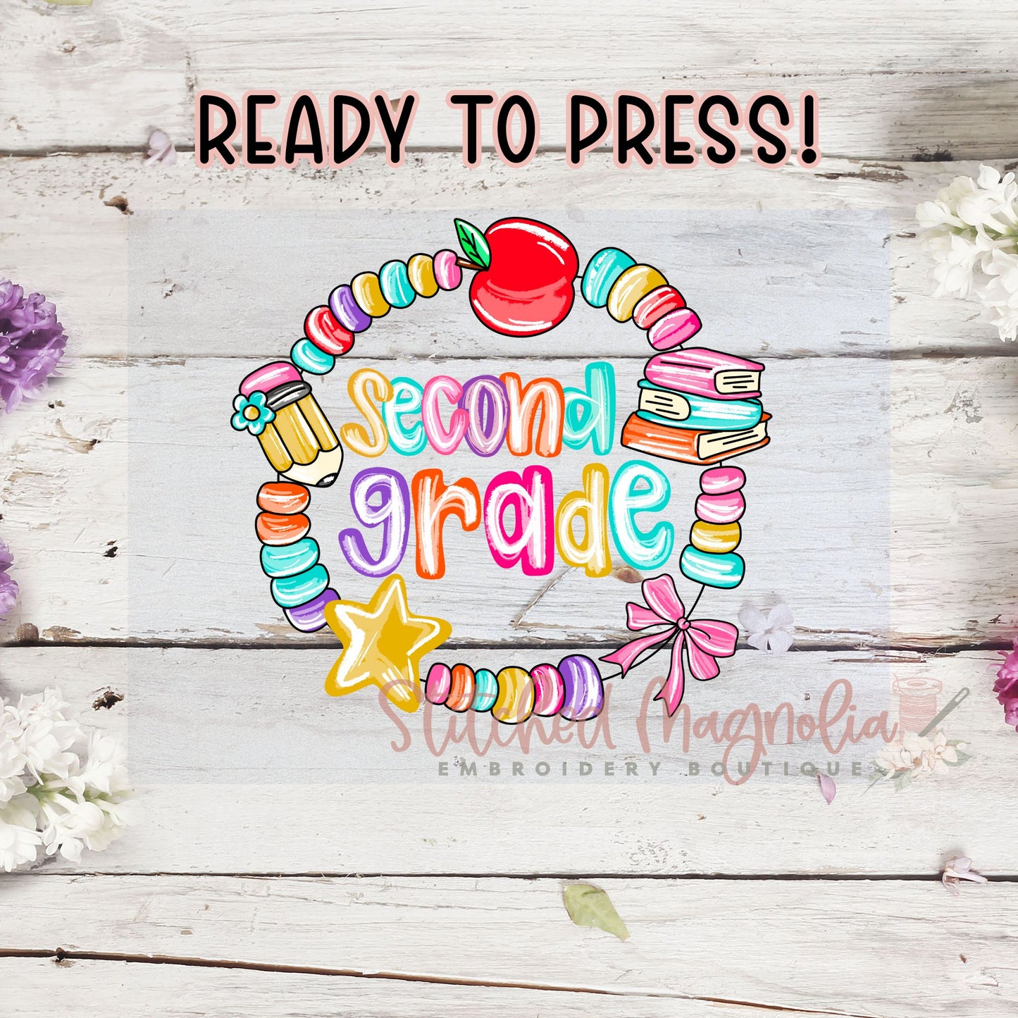 Single DTF Transfer - Second Grade Friendship Bracelet | Heat Press Ready